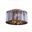 Sydney 31.5" Polished nickel 8 Light Flush Mount With Silver Shade Royal Cut Crystal Trim