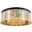 Sydney 43.5" Matte Black 10 Light Flush Mount With Golden Teak Royal Cut Crystal Trim