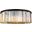 Sydney 43.5" Matte Black 10 Light Flush Mount With Golden Royal Cut Crystal Trim