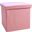 15 Inch Boucle Cube Storage Ottoman In Pink