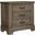 Cool Rustic Stone Grey 3 Drawer Nightstand