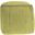 18 Inch Cotton and Jute Cube Pouf Ottoman In Citron and Natural