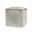 18 Inch Cotton and Jute Cube Pouf Ottoman In Grey and Natural