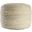 18 Inch Cotton Blend Round Striped Pouf Ottoman In Natural and Ivory