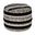 18 Inch Cotton Cylinder Striped Pouf Ottoman In White