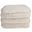 18 Inch Cotton Tufted Cube Striped Pouf Ottoman In Cream