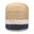 18 Inch Jute Blend Cylinder Striped Pouf Ottoman In Natural and Navy Blue
