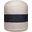 18 Inch Jute Blend Cylinder Striped Pouf Ottoman In Off White and Navy Blue