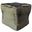18 Inch Jute Cube Pouf Ottoman In Black and Taupe