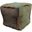 18 Inch Jute Cube Pouf Ottoman In Brown and Green