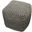 18 Inch Wool Cube Geometric Pouf Ottoman In Black and Ivory