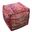 18 Inch Wool Cube Pouf Ottoman In Pink