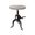19 Inch Solid Wood and Iron Height Adjustable Round End Table In Natural and Gunmetal