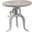19 Inch Solid Wood and Iron Height Adjustable Round End Table In White
