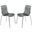 2 LeisureMod Astor Transparent Black Plastic Dining Chairs