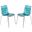 2 LeisureMod Astor Transparent Blue Plastic Dining Chairs