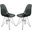 2 LeisureMod Cresco Transparent Black Molded Eiffel Side Chairs