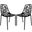 2 LeisureMod Devon Black Aluminum Armless Chairs