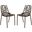 2 LeisureMod Devon Brown Aluminum Armless Chairs