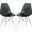 2 LeisureMod Dover Transparent Black Molded Acrylic Base Side Chairs
