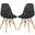2 LeisureMod Dover Transparent Black Molded Side Chairs