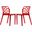 2 LeisureMod Dynamic Transparent Red Dining Chairs