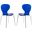 2 LeisureMod Oyster Transparent Blue Side Chairs