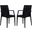 2 LeisureMod Weave Black Mace Indoor Outdoor Arm Chairs