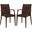 2 LeisureMod Weave Brown Mace Indoor Outdoor Arm Chairs