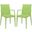 2 LeisureMod Weave Green Mace Indoor Outdoor Arm Chairs