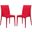 2 LeisureMod Weave Red Mace Indoor Outdoor Armless Dining Chairs