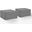 2 Piece Square Table and Ottoman Furniture Cover Set In Gray