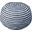 20 Inch Cotton Blend Round Striped Pouf Ottoman In Blue