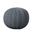 20 Inch Cotton Round Pouf Ottoman In Gray