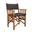 20 Inch Wood Solid Wood Indoor Outdoor Director Chair with Black Cushion In Black and Natural