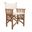 20 Inch Wood Solid Wood Indoor Outdoor Director Chair with Ivory Cushion In Ivory and Natural