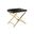 21 Inch Faux Leather Vanity Chair In Black and Gold