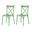 21 Inch Heavy Duty Plastic Outdoor Stacking Dining Chairs Set of 4 In Green
