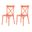 21 Inch Heavy Duty Plastic Outdoor Stacking Dining Chairs Set of 4 In Salmon