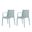 22 Inch Heavy Duty Plastic Outdoor Stacking Arm Chairs Set of 4 In Baby Blue