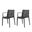 22 Inch Heavy Duty Plastic Outdoor Stacking Arm Chairs Set of 4 In Black