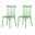 22 Inch Heavy Duty Plastic Outdoor Stacking Dining Chairs Set of 4 In Green