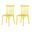 22 Inch Heavy Duty Plastic Outdoor Stacking Dining Chairs Set of 4 In Yellow