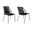 22 Inch Metal Outdoor Dining Chair Set of 2 In Black