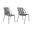 22 Inch Metal Outdoor Dining Chair Set of 2 In Gray