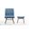 22 Inch Upholstered Lounge Chair with Ottoman In Brown and Blue