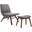 22 Inch Upholstered Lounge Chair with Ottoman In Brown and Gray