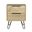 22 Inch Wood Two Drawer Nightstand In Oak