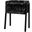 23 Inch Accent Table In Black Marble And Black Metal