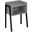 23 Inch Accent Table In Grey Stone-Look And Black Metal
